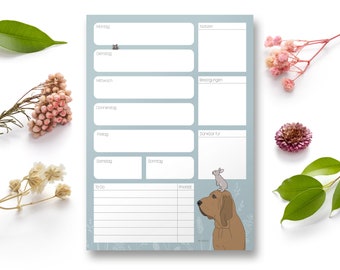 Weekly planner DIN A5 - dog and rabbit