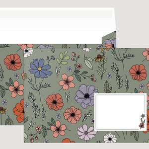Set Briefumschläge Blumen 10 Stück, DIN C6