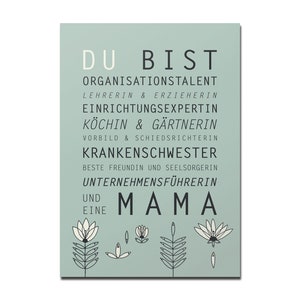Postkarte Du bist Mama, DIN A6