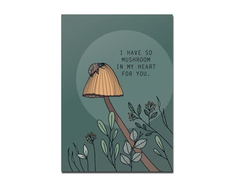 Rotberta Greeting Card Mushroom, Mushroom with Beetle