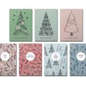 Set Postkarten, Weihnachten Tannenbaum, 7 Karten