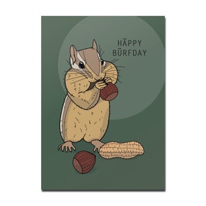 Rotberta Grußkarte Happy Birthday Streifenhörnchen