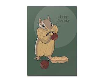 Rotberta Greeting Card Happy Birthday Chipmunk
