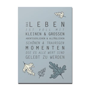 Poster DIN A5 und DIN A4 auf Recyclingpapier, Momente des Lebens