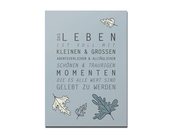 Poster DIN A5 and DIN A4 on recycled paper, Moments of Life