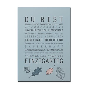 Poster DIN A5 und DIN A4 auf Recyclingpapier, Du bist einzigartig