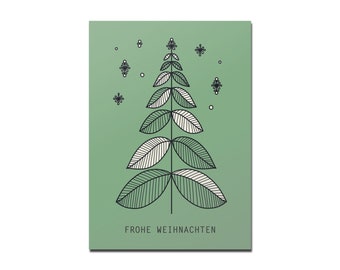 Postcard Fir Tree Green, Merry Christmas