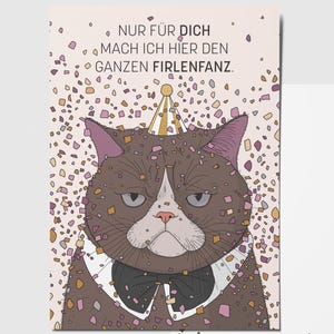 Postkarte Katze, Für dich der ganze Firlefanz