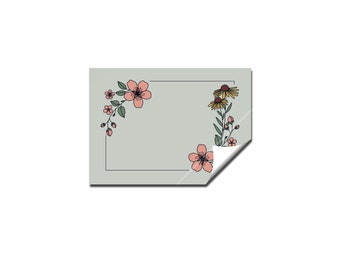 10 stickers for jam or notebooks, flowers