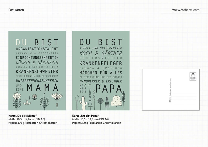 Rotberta Postcard You Are Dad Din A6 Etsy