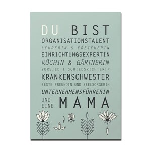 Poster DIN A4 auf Recyclingpapier, Du bist Mama