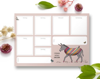 Weekly Planner DIN A5 - Unicorn Donkey