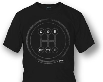 Corvette Shirt - Wicked Metal Corvette Shirt - Manual Stick Shift - Corvette C7 - Black
