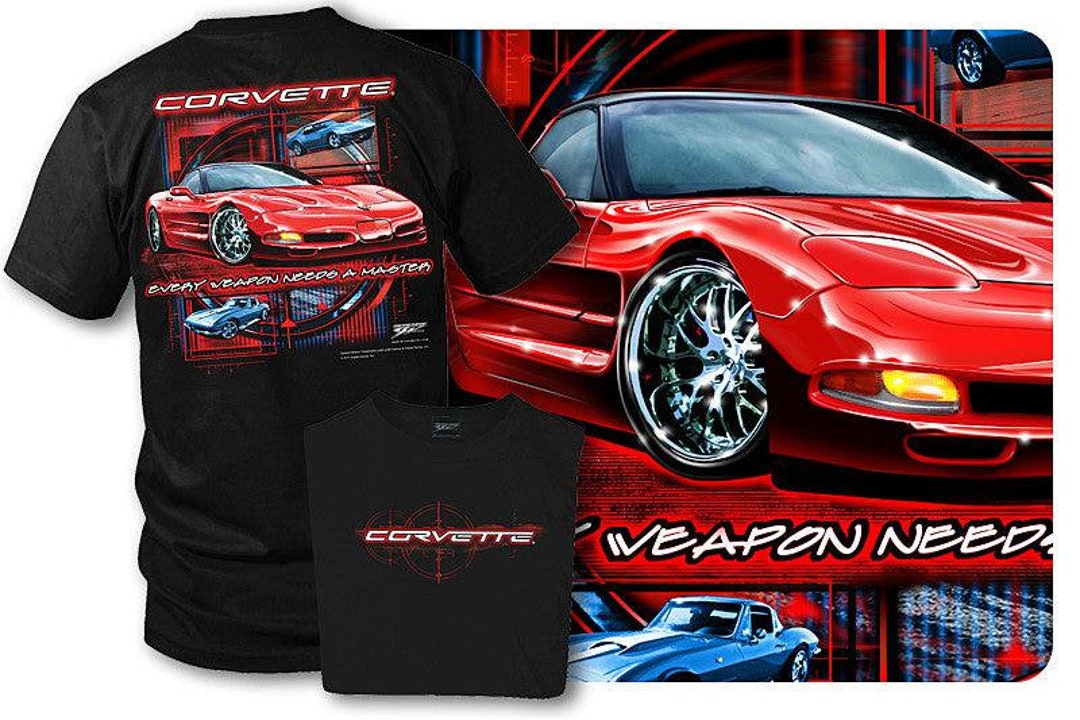 Corvette C5 Weapon Front Print T-Shirt - Officially Licensed GM Muscle Car Shirt For Men & Women