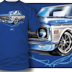 Blue Chevy C-10 square body - Truck T-Shirt - Chevy c-10 t-Shirt