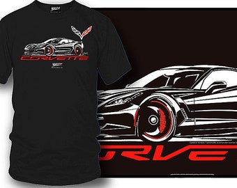 Corvette c7 Stylized - Chemise à logo stylisé Corvette C7