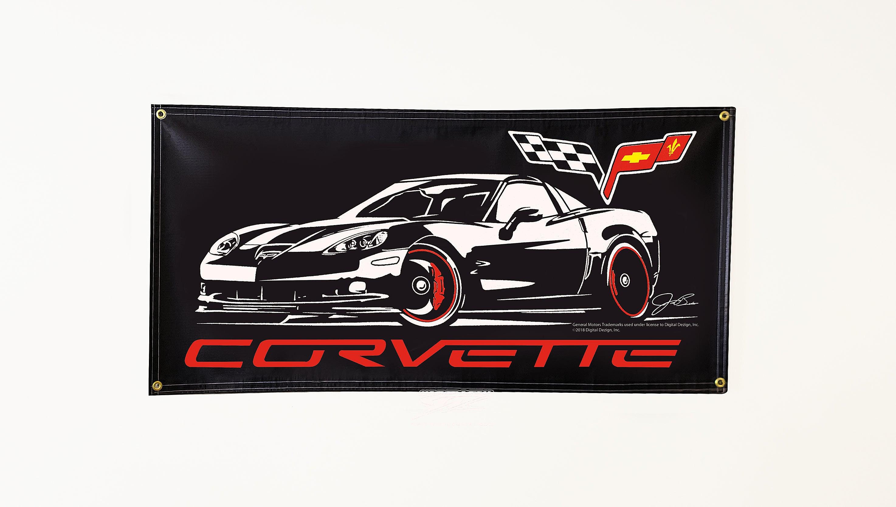 Banderole Corvette C6 PVC – Déco Garage Atelier – Style Vintage