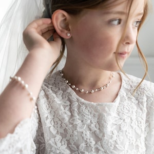 Flower girl jewelry set Pearl, Flower Girl Jewelry, Flower Girl Gift, girls pearl necklace, childrens pearl jewelry, Mackenzie Flower Girl