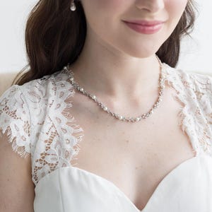 Gold Pearl Collar Necklace Jewelry Set, Wedding Jewelry with Pearls, Bridal Jewelry Set, Kathy Full Gold Jewelry Set image 12