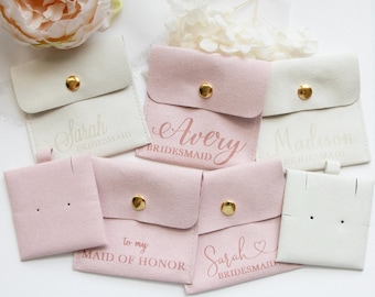 Custom Jewelry Pouch, Personalized Jewelry Pouch, Bridesmaid Gifts, Maid of Honor Gift, Monogram Microfiber Pouch, Custom Jewelry Pouch