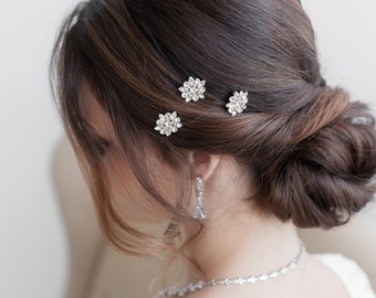 Hair Pin Crystal, bridal hair accessories, wedding rhinestone hairpin, crystal hair pearl, Crystal Bursts Rose Gold Hairpin -75