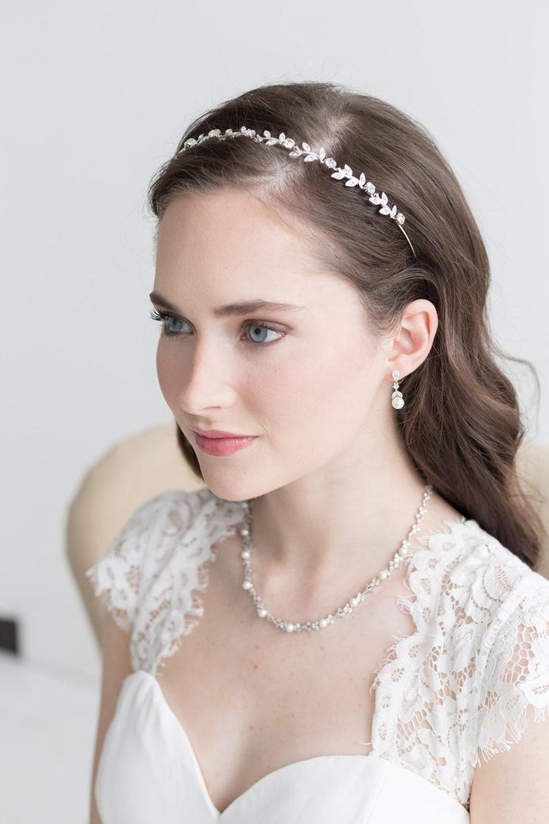 Gold Pearl Collar Necklace Jewelry Set, Wedding Jewelry with Pearls, Bridal Jewelry Set, Kathy Full Gold Jewelry Set image 10