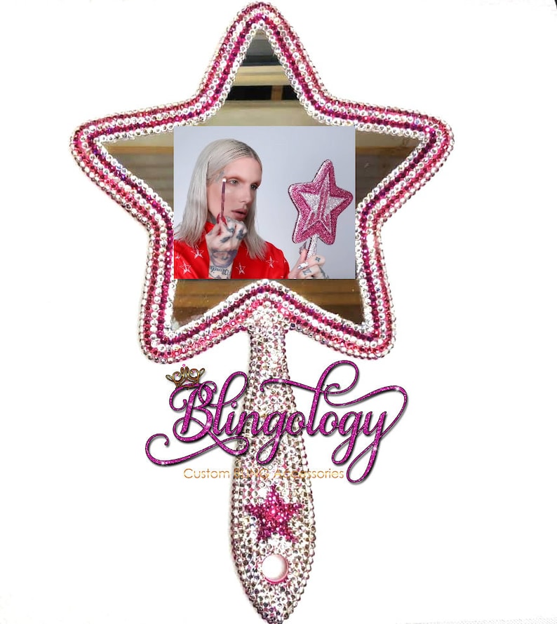 Jeffree Star Star Handheld Beauty Mirror Custom Bling Etsy