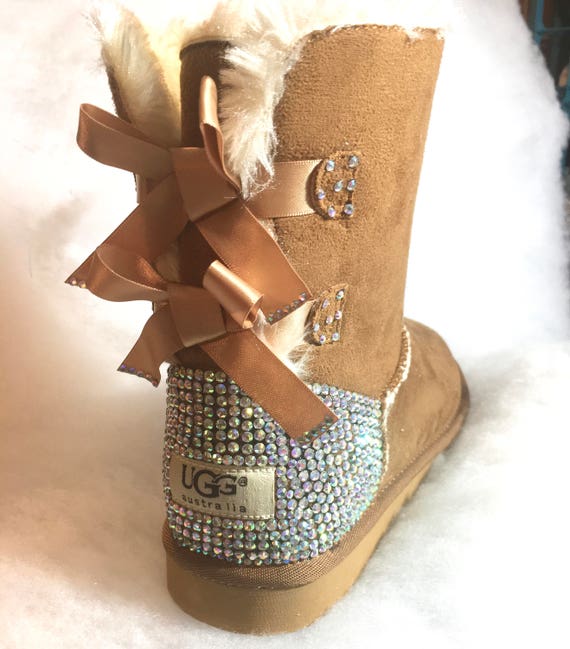 Bling Ugg Bailey Bow Women's Custom Swarovski Bailey BOW TALL Ugg Boots