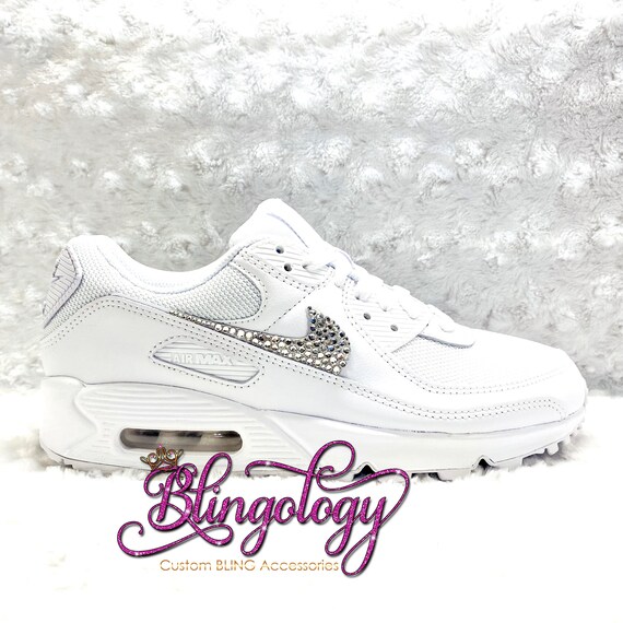 Damen Nike Air Max 90 Twist weiß Custom Bling Swarovski - Etsy Schweiz