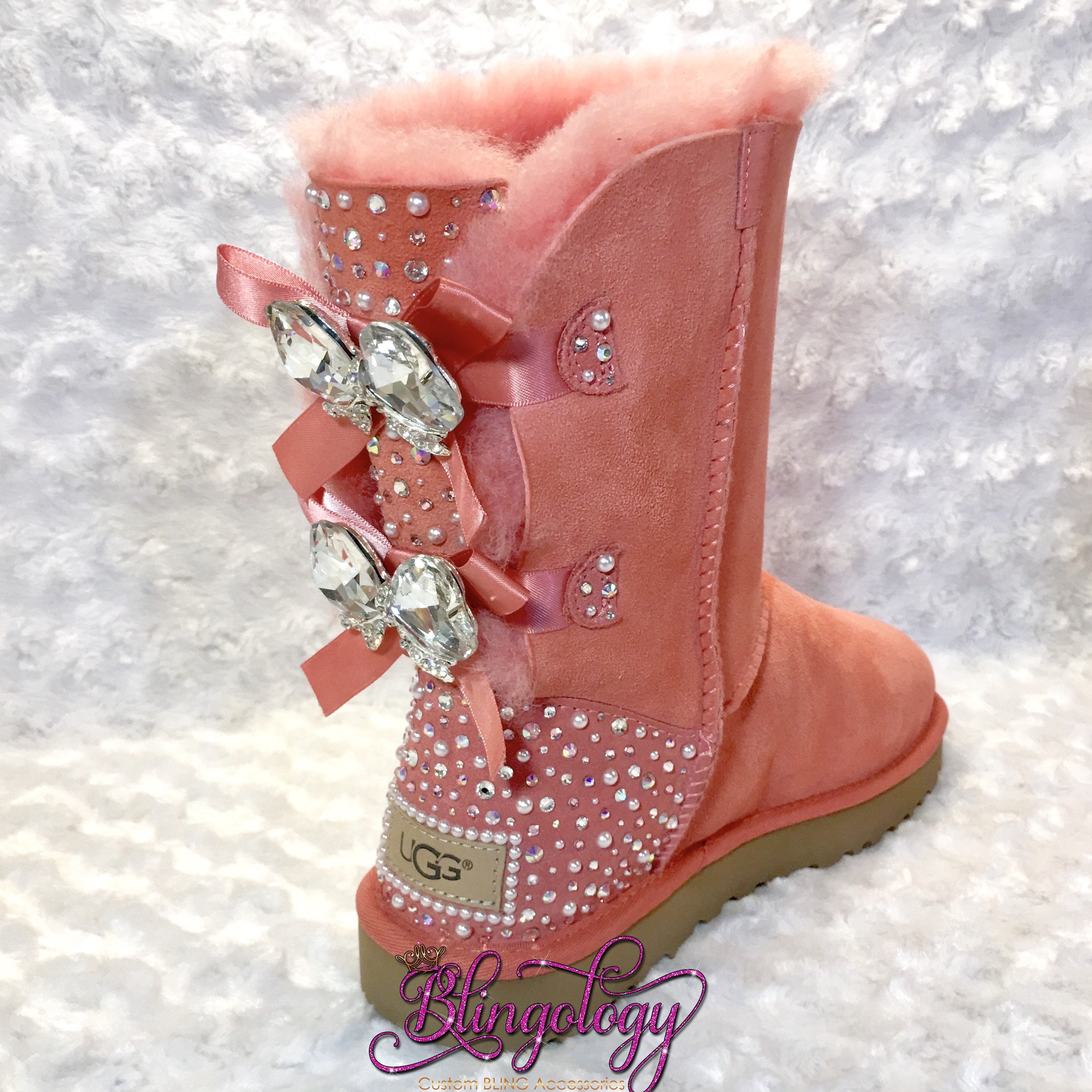 Bling Ugg Bailey Bow II Women's Custom Lantana Ugg Boots | Etsy
