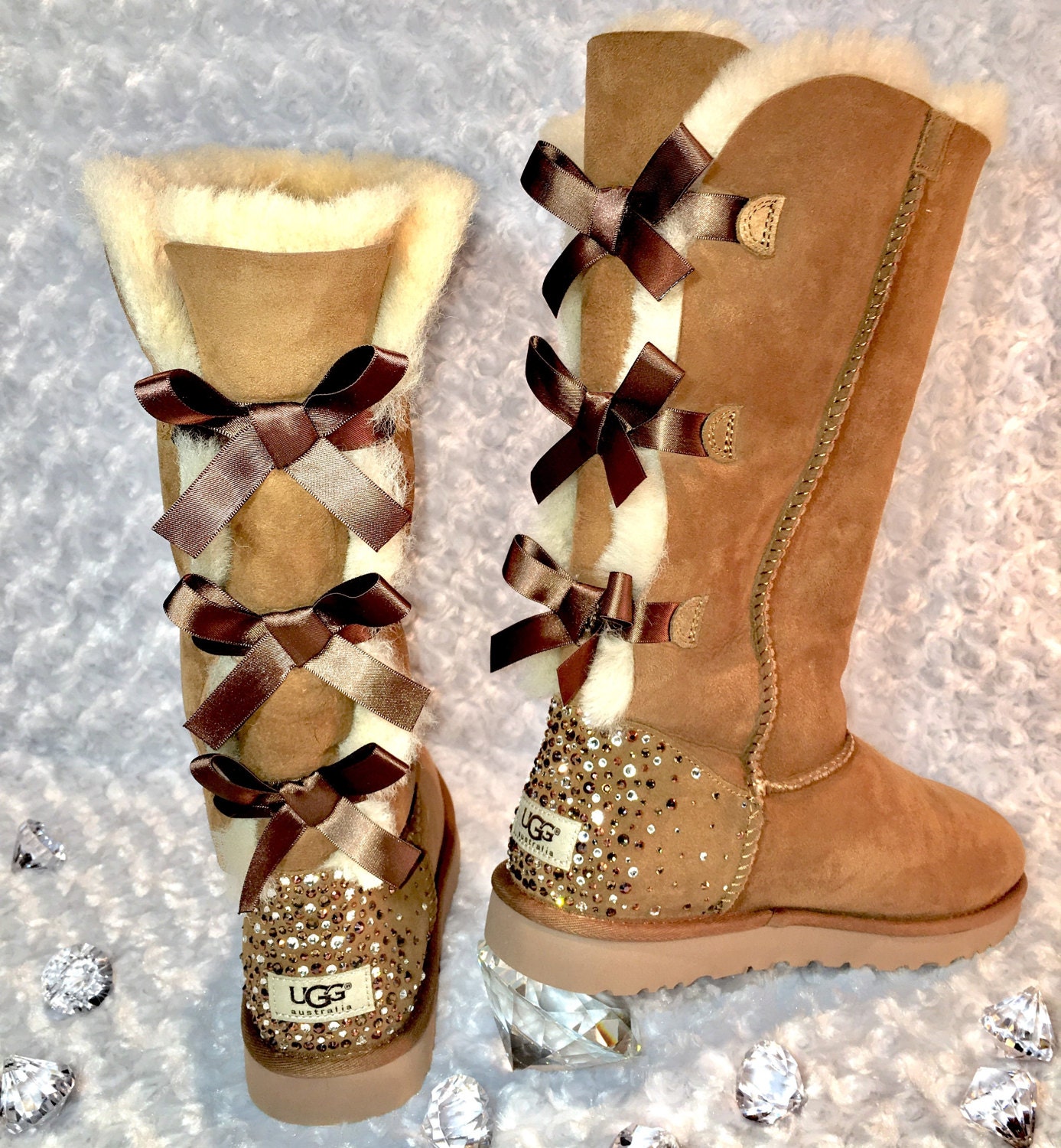 Bling Ugg Crystal Custom Women's Bailey Bow Ugg Boots