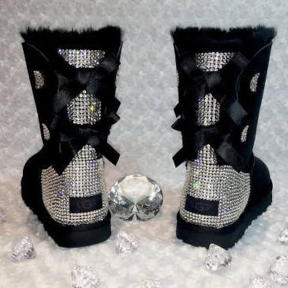 black ugg boots with rhinestones