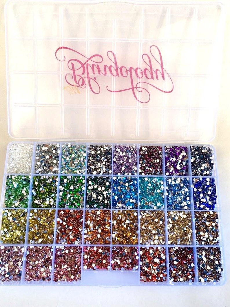 6mm Assorted Resin Rhinestone Kit Round Flat Back Loose Etsy