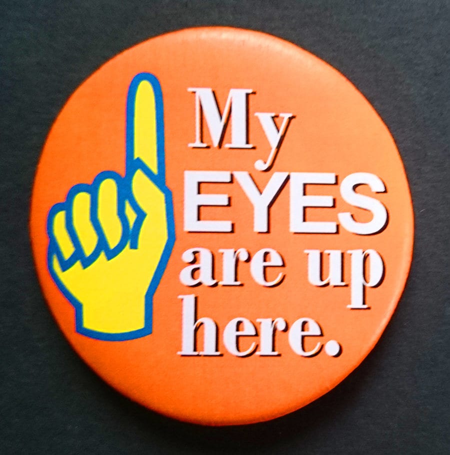 Mes yeux est ici bouton drôle gros seins décolleté regarder - Etsy France