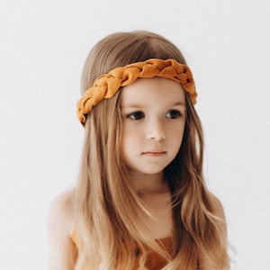 Set of 2 braided linen hairbands - Linen diadema - Girl hand knited hairband, baby, toddler, school girl sizes and 16 colours available