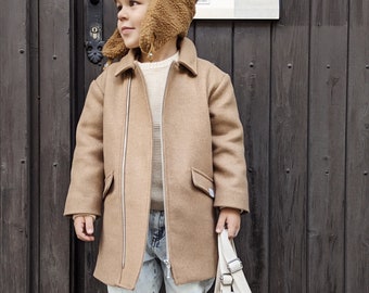 Stylish wool coat for girl or boy, wool coat for kids, baby coat