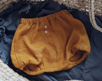 Linnen babybloeishort: handgemaakte strandpeuterbroek