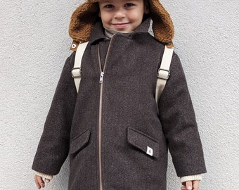 Stylish wool coat for girl or boy, wool coat for kids, baby coat