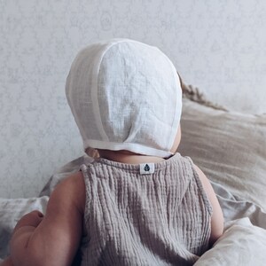 Light linen bonnet for boy or girl | Baby unisex summer sunbonnet | 16 colours available