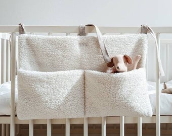 Crib pocket organizer | Wall storage for nursery | MILK faux fur organizer | Toys, Accessorise & Diapers storage