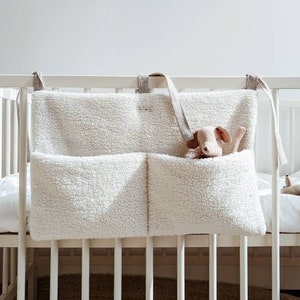 Crib pocket organizer | Wall storage for nursery | MILK faux fur organizer | Toys, Accessorise & Diapers storage