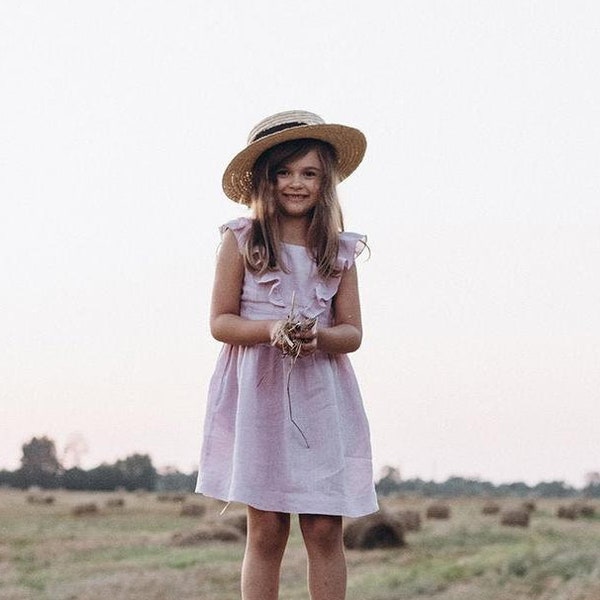READY TO SHIP! linen pinafore dress, natural linen sundress for girl | Different sizes & colors available |