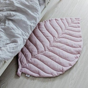 Tapete de juego de hojas de lino: Alfombra para habitación de bebé, accesorio para fotos