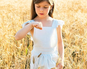 READY TO SHIP! Linen overall for a girl, summer jumpsuit from natural flax | Different sizes & colors available