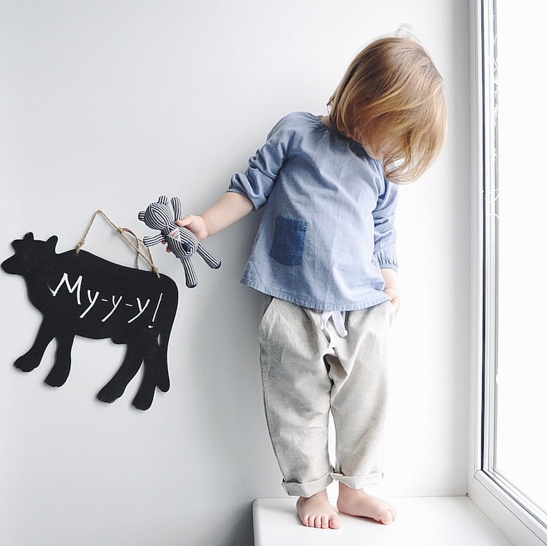 Boho pants from natural linen for boys and girls, comfortable clothing, unisex