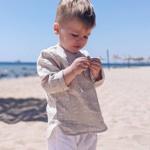 Linen shirt for a boy, differents size & colors image 4