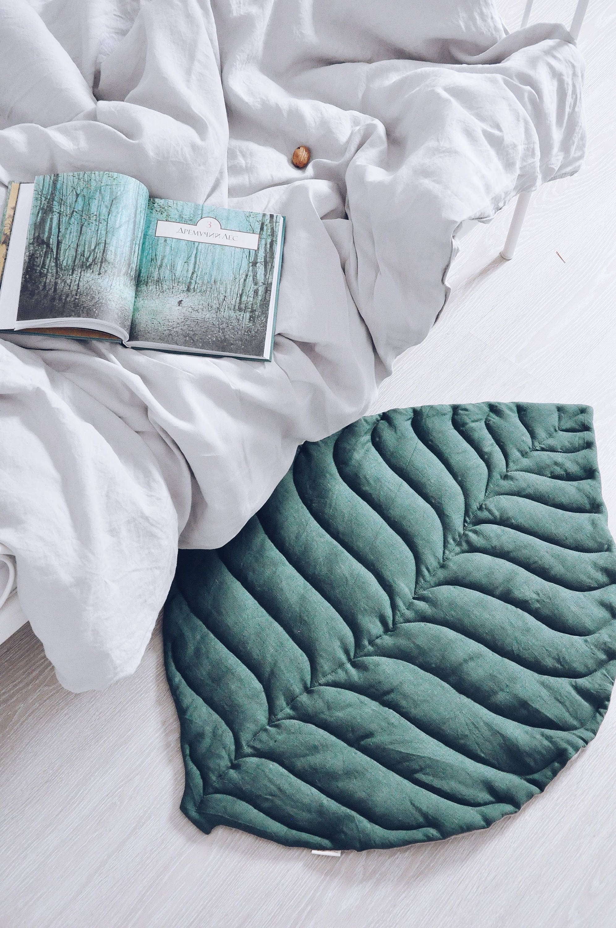 Leaf play mat from natural linen various colors available Etsy