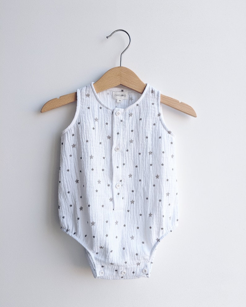 Natural Muslin Romper for a Baby Boy or Girl From Birth up to Etsy