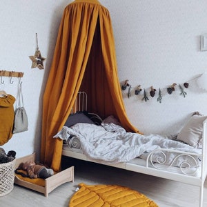 Bed hanging canopy, natural linen | VARIOUS COLORS | Nook baldachin | Nursery tent