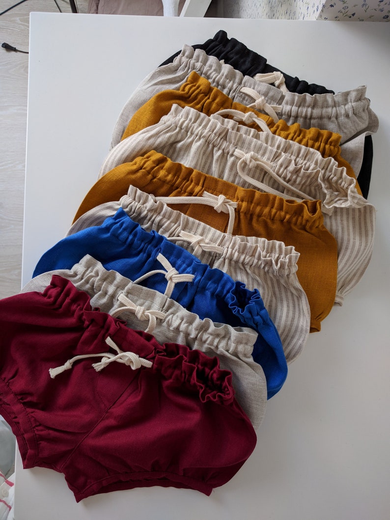 Shorts from natural linen for girl beach shorts for baby Etsy